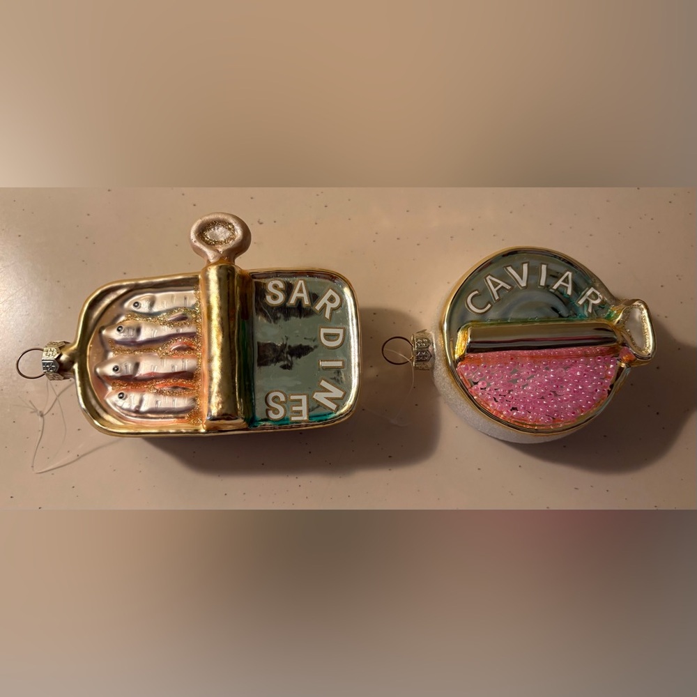 Sardines and Caviar Glass Ornament Set - Picture 2 of 3